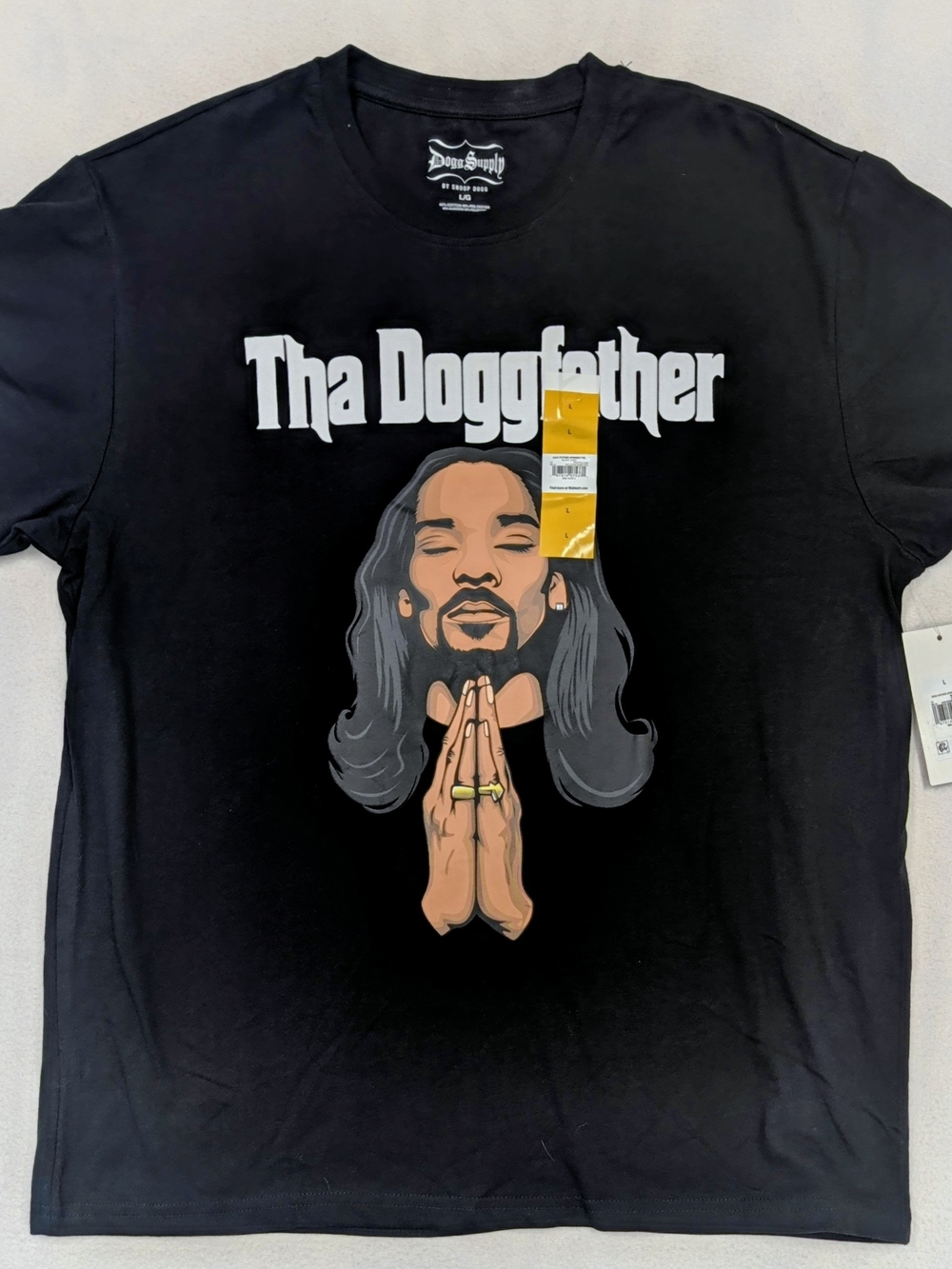 Snoop Dogg Tha Doggfather Black Graphic T-Shirt Size L Original Rap & Hip Hop